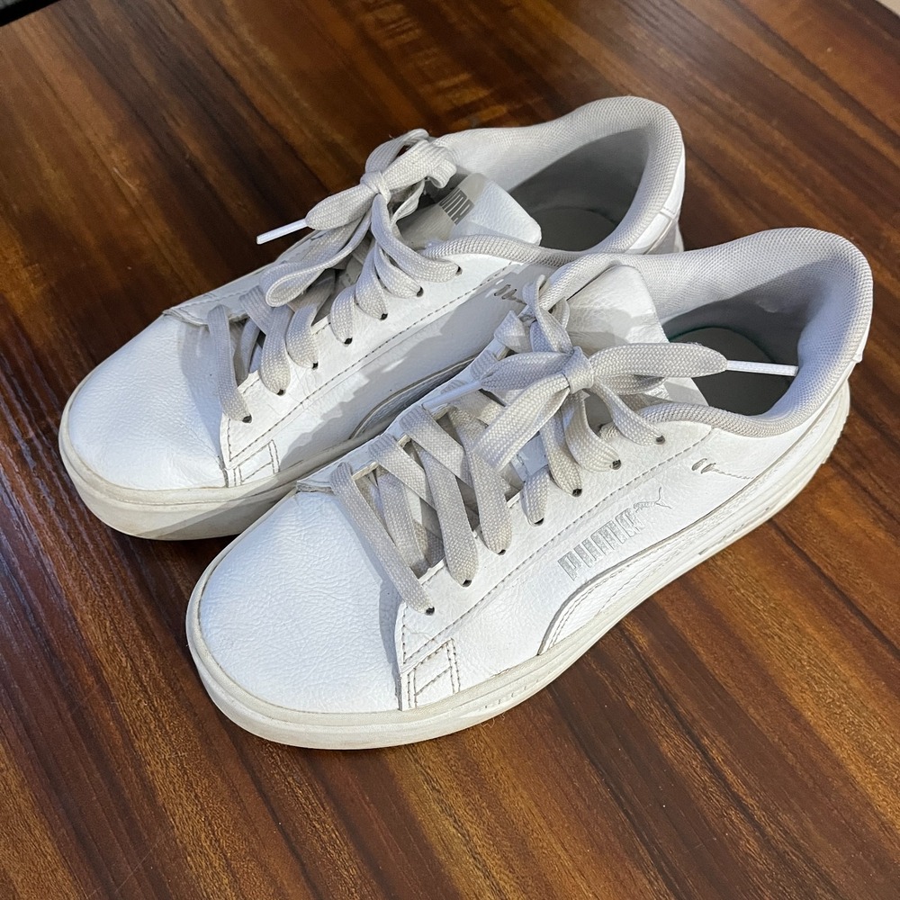 Puma Womens Smash Platform V3 392253-01 White Casual Shoes Sneakers US Size 6.5